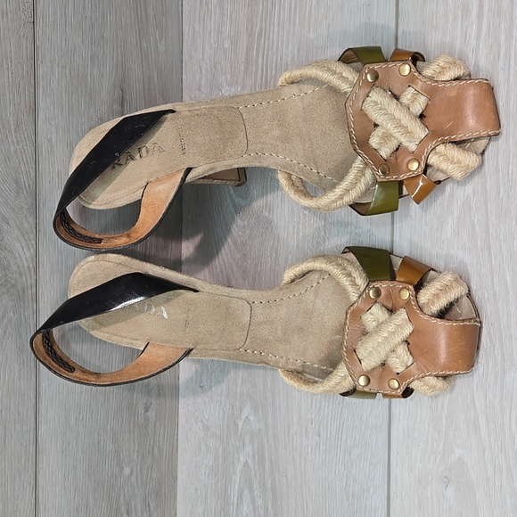Prada Women Italy Heels Sandals Shoes Sz 39.5/8.5 - Picture 3 of 14